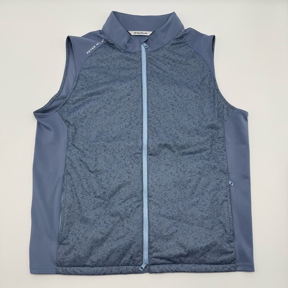 NWT Peter Millar Men’s Venture Steel Blue Grey Vest Wind Resistant Stretch Large - Picture 1 of 10